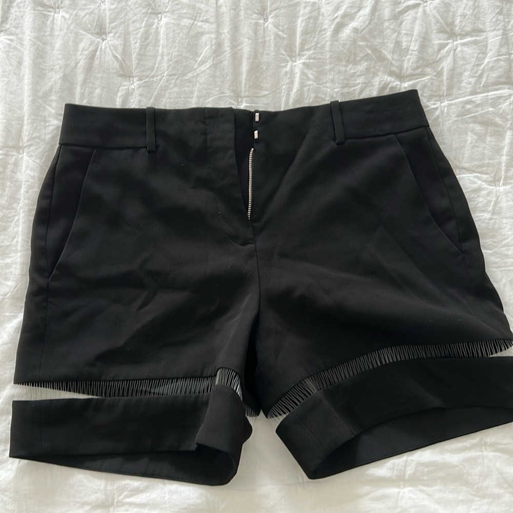 Alexander Wang black dress shorts with illusion hem detail
